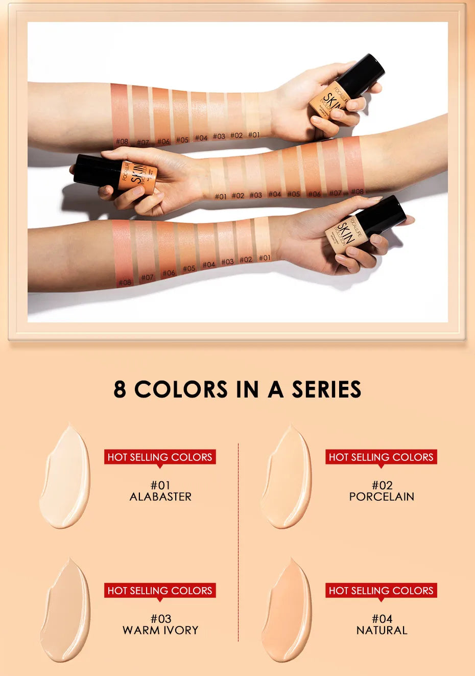 Base de Maquillaje Líquida Corrector Hidratante Control de Grasa