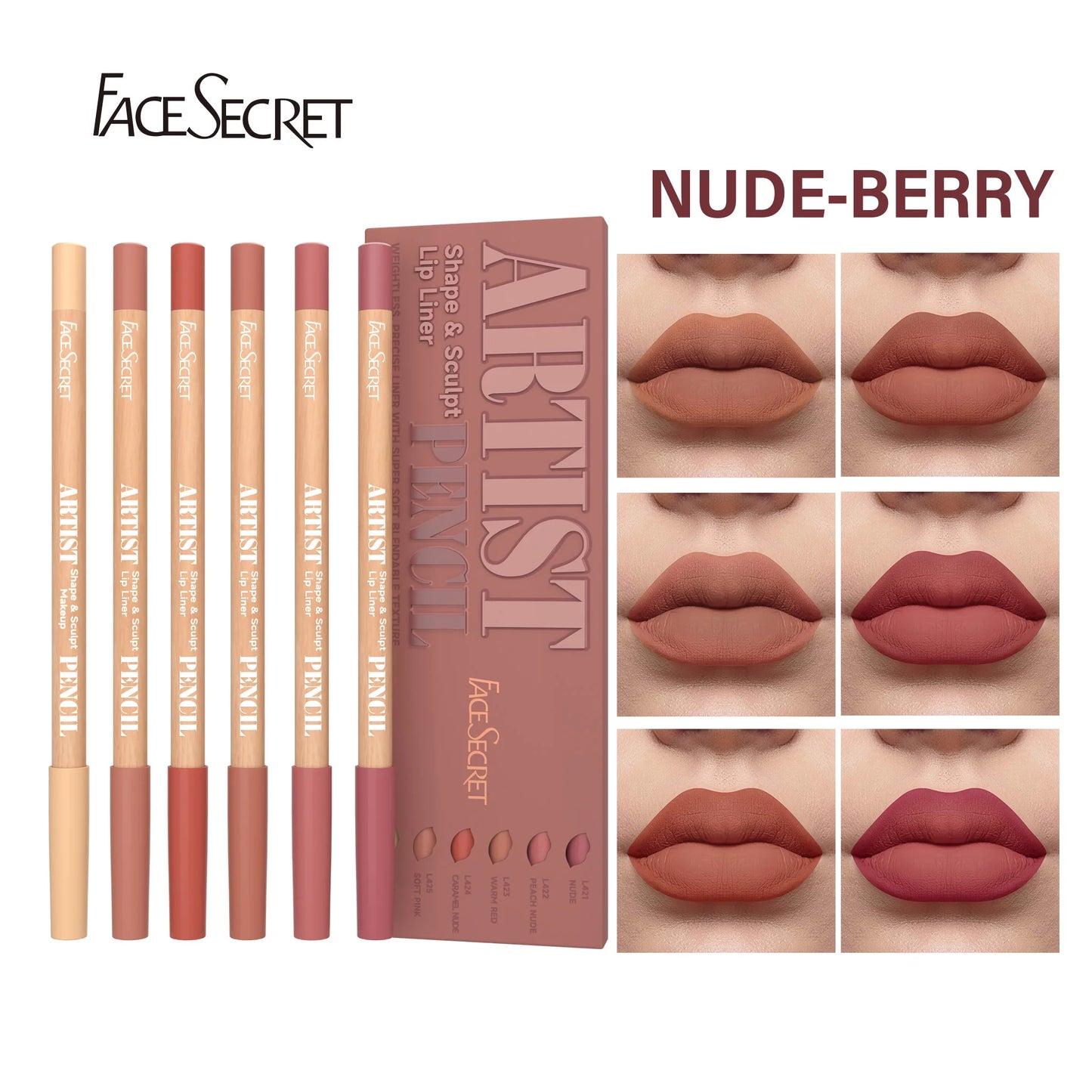 Set de 6 delineadores de labios