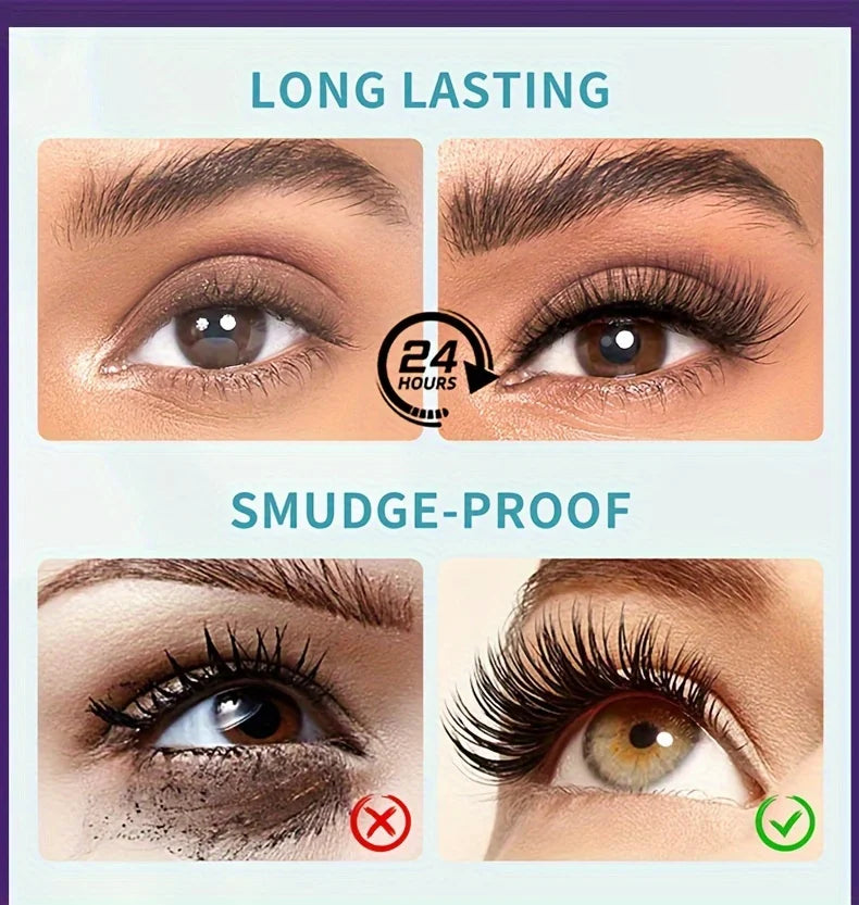 Mascara Extra Volumen a Prueba de Agua con 100% Colágeno para Pestañas Intensas y Duraderas