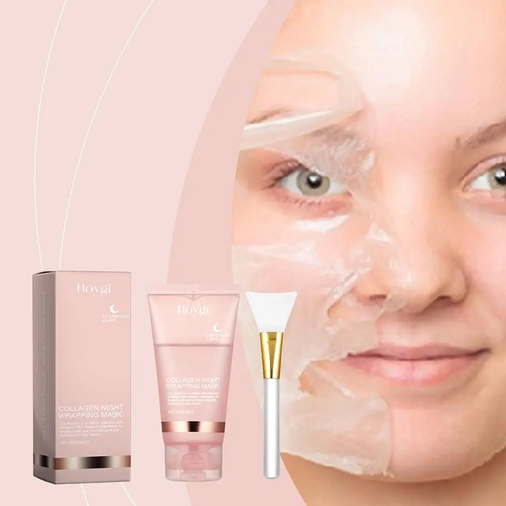 Mascarilla Facial Nocturna de Colágeno Coreana, Crema Hidratante Profunda
