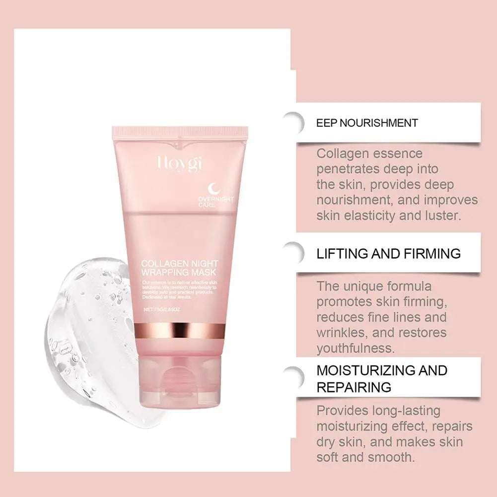 Mascarilla Facial Nocturna de Colágeno Coreana, Crema Hidratante Profunda