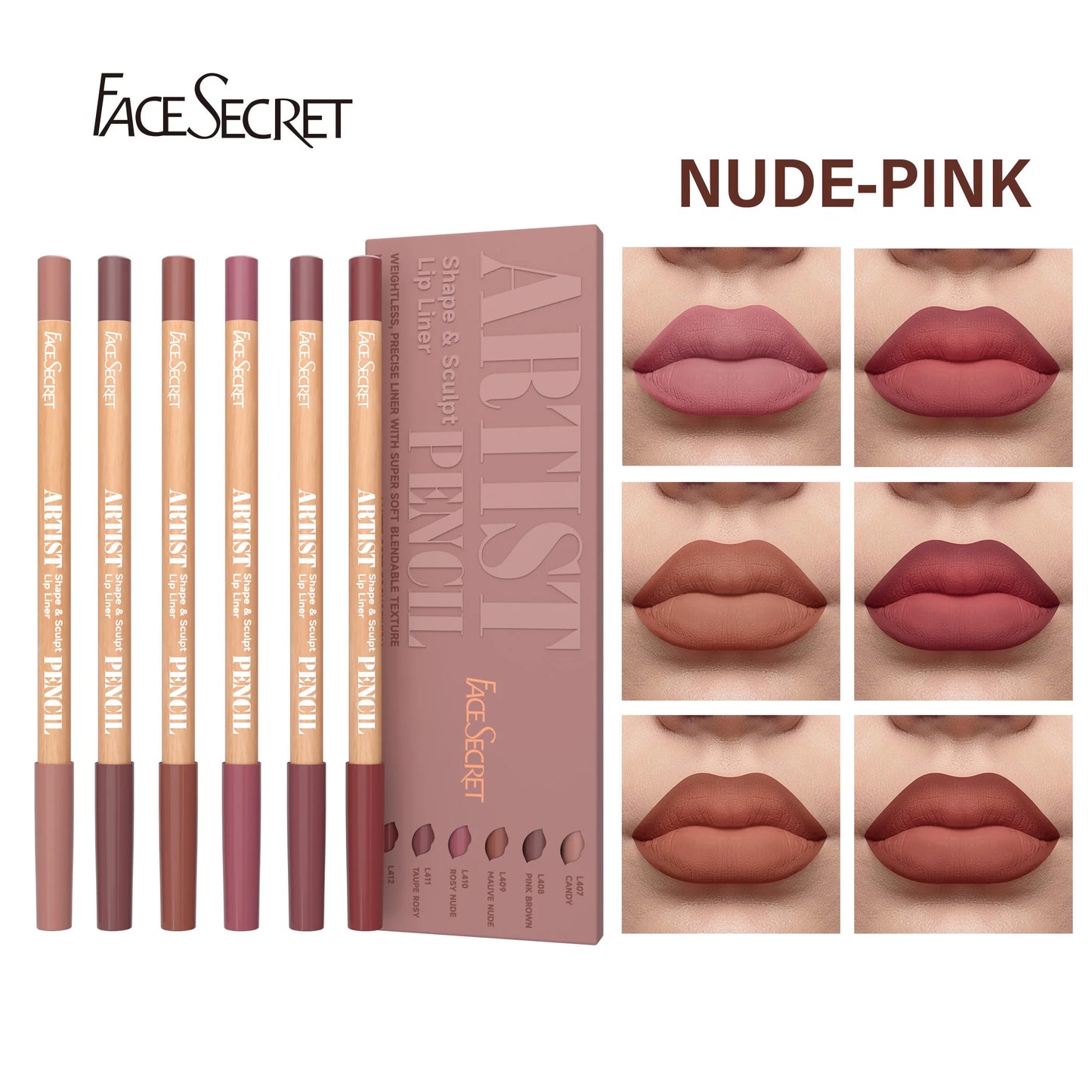 Set de 6 delineadores de labios