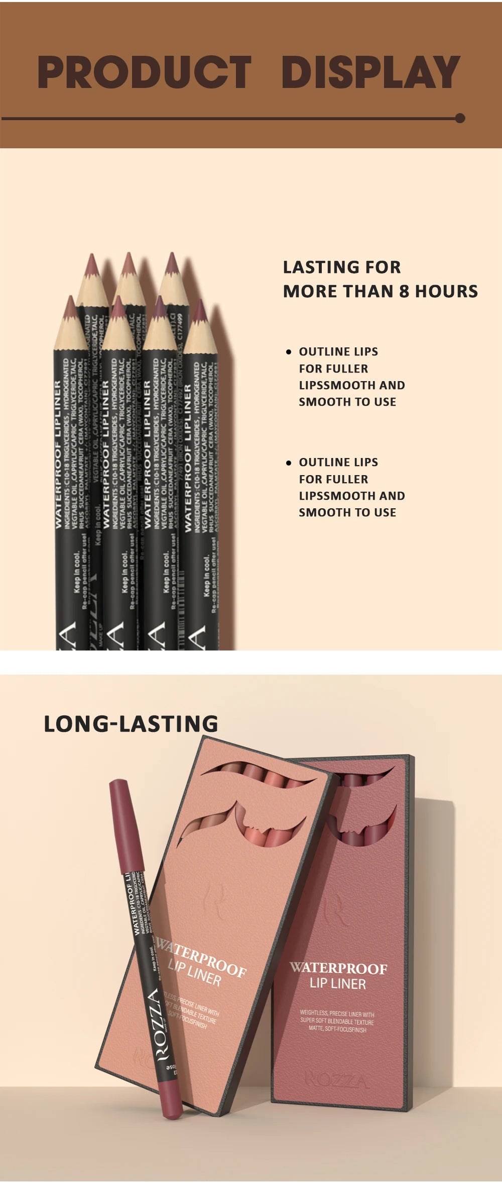 Set de 6 lapiz de labios tonos caramelo mate