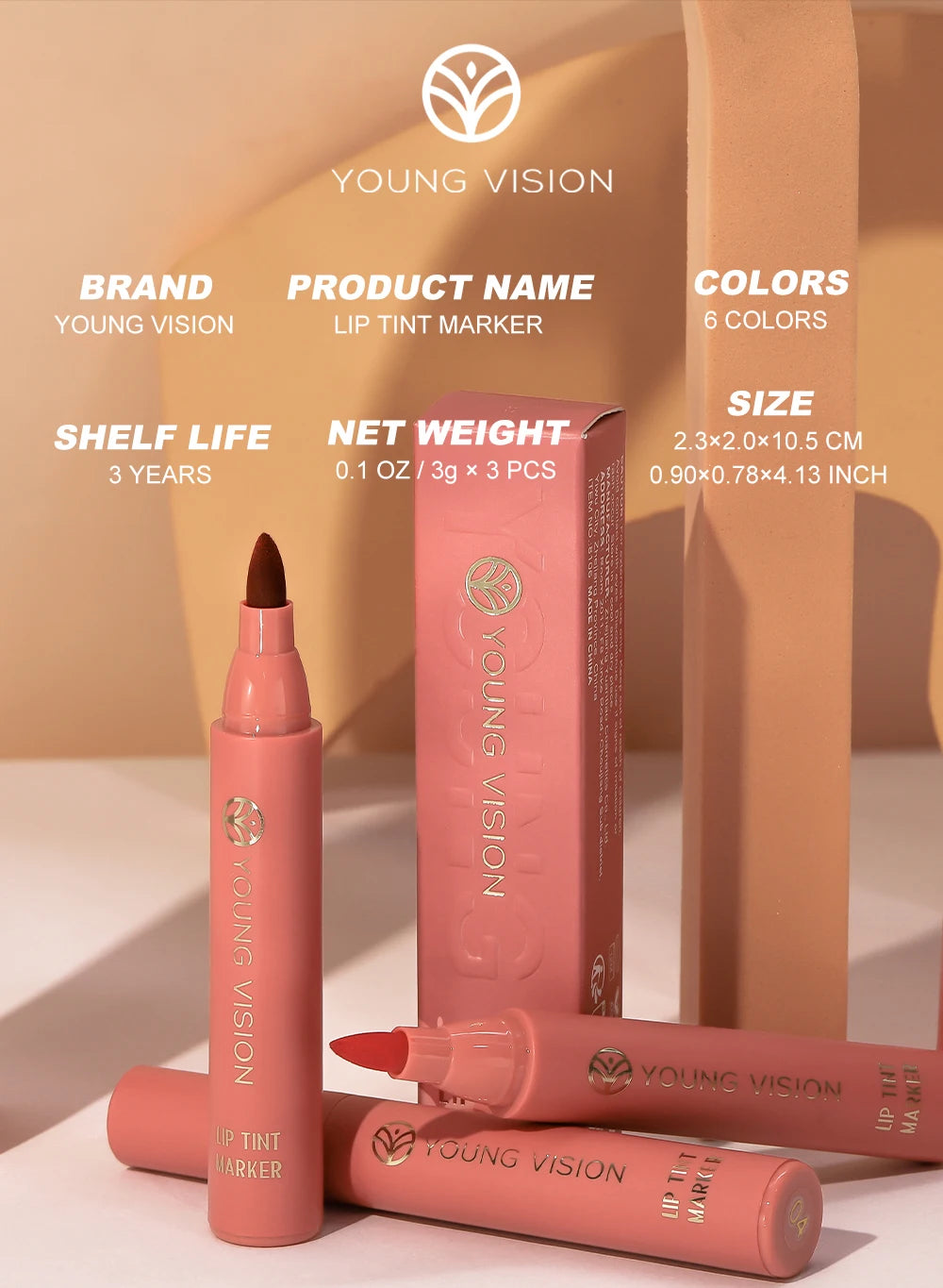 Lápiz de Labios Resistente al Agua con Color Intenso y Duradero