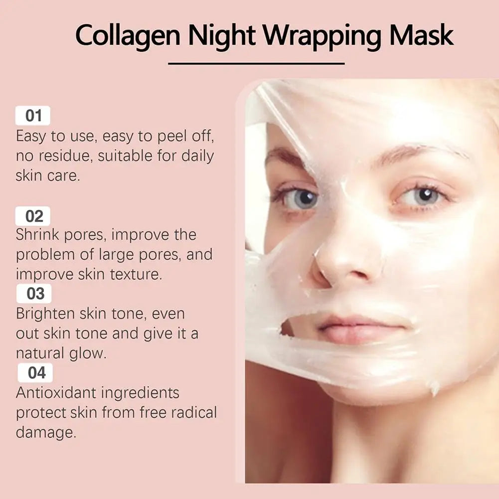 Mascarilla Facial Nocturna de Colágeno Coreana, Crema Hidratante Profunda