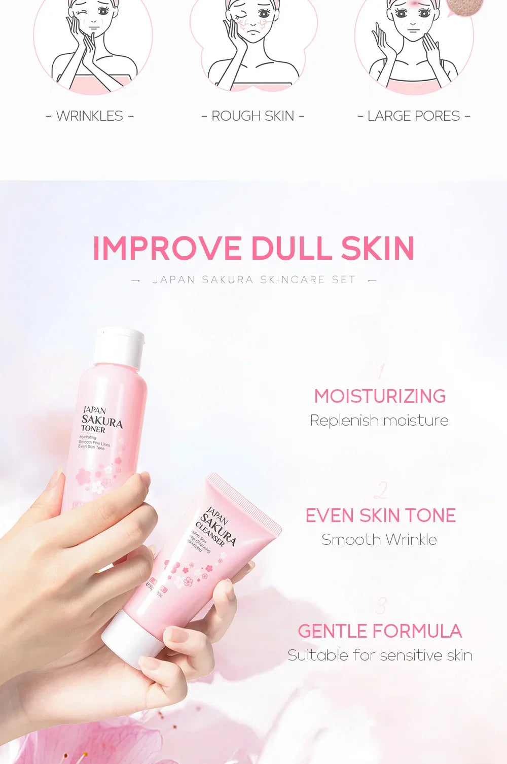 Kit Coreano de cuidado facial. Hidratación, reducción de líneas finas y limpieza de poros