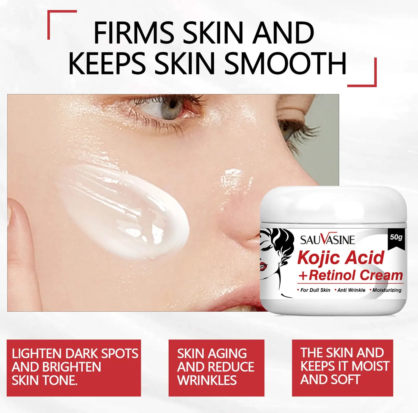 Crema ligera con ácido kójico y retinol