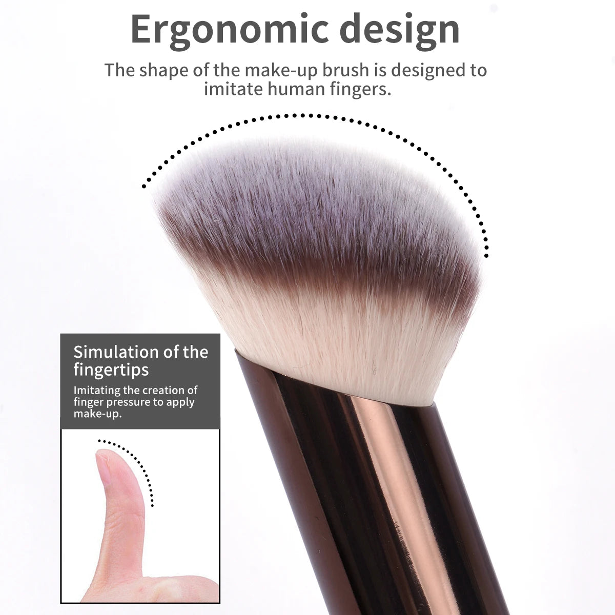 Brochas de Maquillaje MAANGE Doble Cabeza para Base, Polvo, Corrector, Colorete y Bronceador con Cerdas de Fibra Suave
