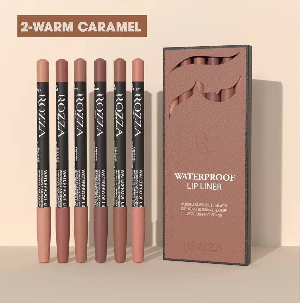Set de 6 lapiz de labios tonos caramelo mate