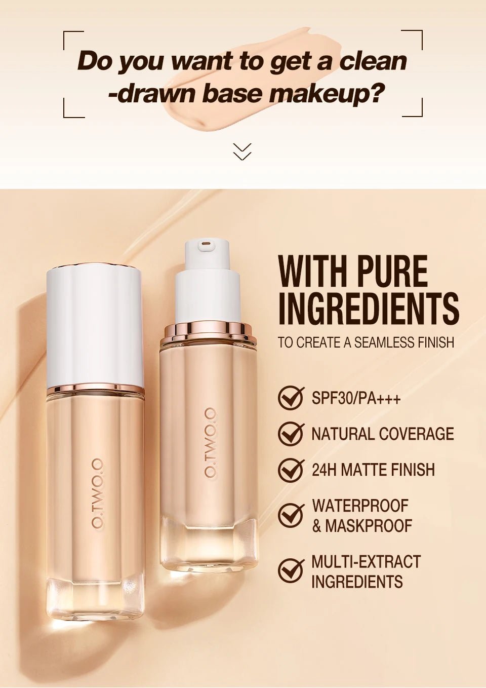 Base de maquillaje 30ml Alta cobertura con SPF30 - Filttro - Filttro