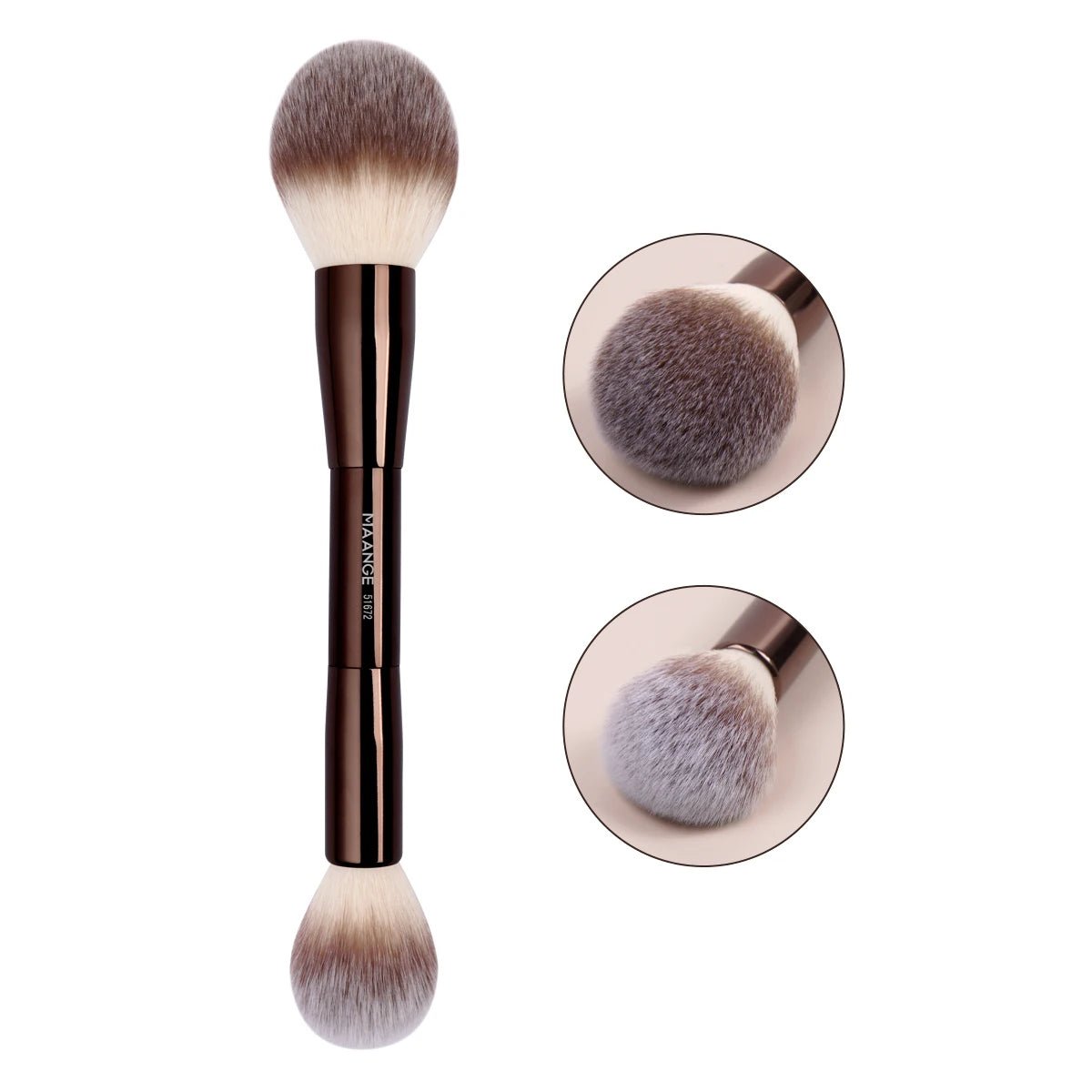 Brochas de Maquillaje MAANGE Doble Cabeza para Base, Polvo, Corrector, Colorete y Bronceador con Cerdas de Fibra Suave - Filttro - Filttro