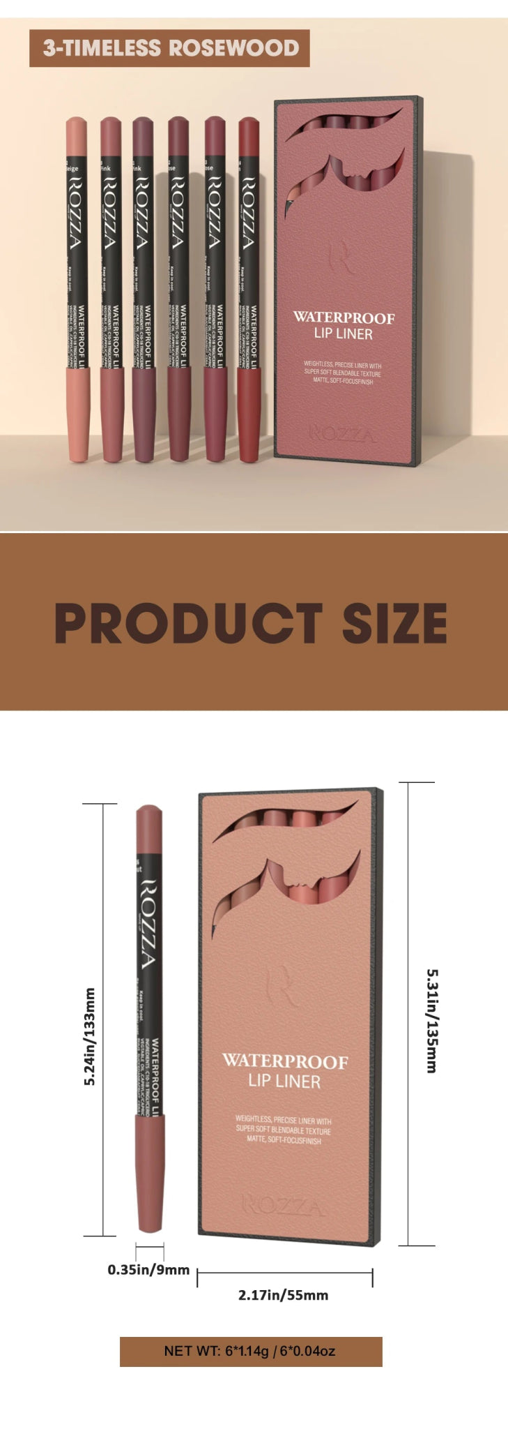 Set de 6 lapiz de labios tonos caramelo mate - Filttro - Filttro