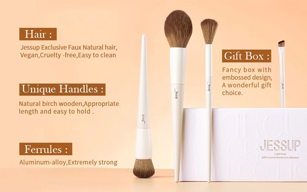 Set de Brochas de Maquillaje Jessup T329 con 14 piezas - Filttro - Filttro