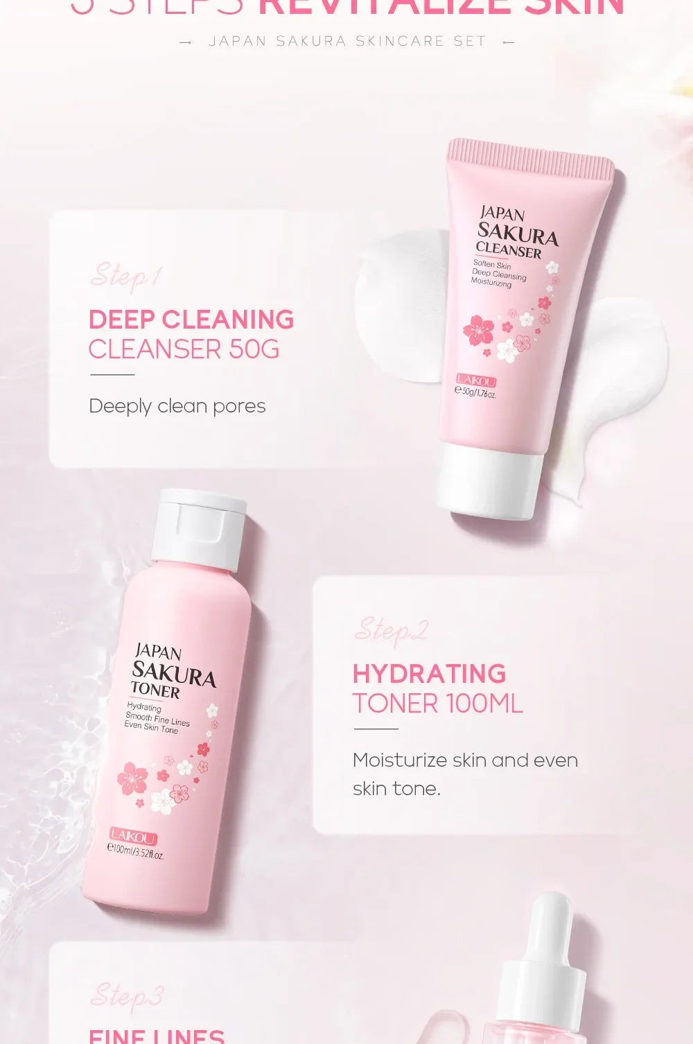 Kit Coreano de cuidado facial. Hidratación, reducción de líneas finas y limpieza de poros